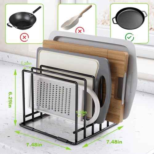 2-pack 5-slot baking storage scratch-resistant cookie tray organizer with anti-slip frame for kitchen cabinet - portable and dust-resistant