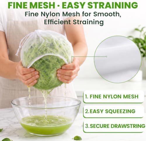 Reusable Nylon Cheese Cloth Bags for Straining Nut Milk & Greek Yogurt