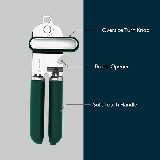 KITCHENDAO Manual Can Opener, Super Sharp Sandvik 12C27 Blade, Handheld Can - Image 4