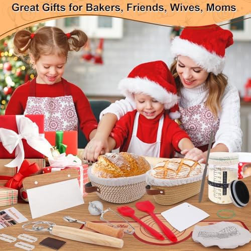 Sourdough Starter Kit with Round & Oval Banneton Baskets