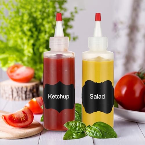 Lounsweer 6 Pcs 4 oz Small Plastic Squeeze Bottles with Caps, Classic