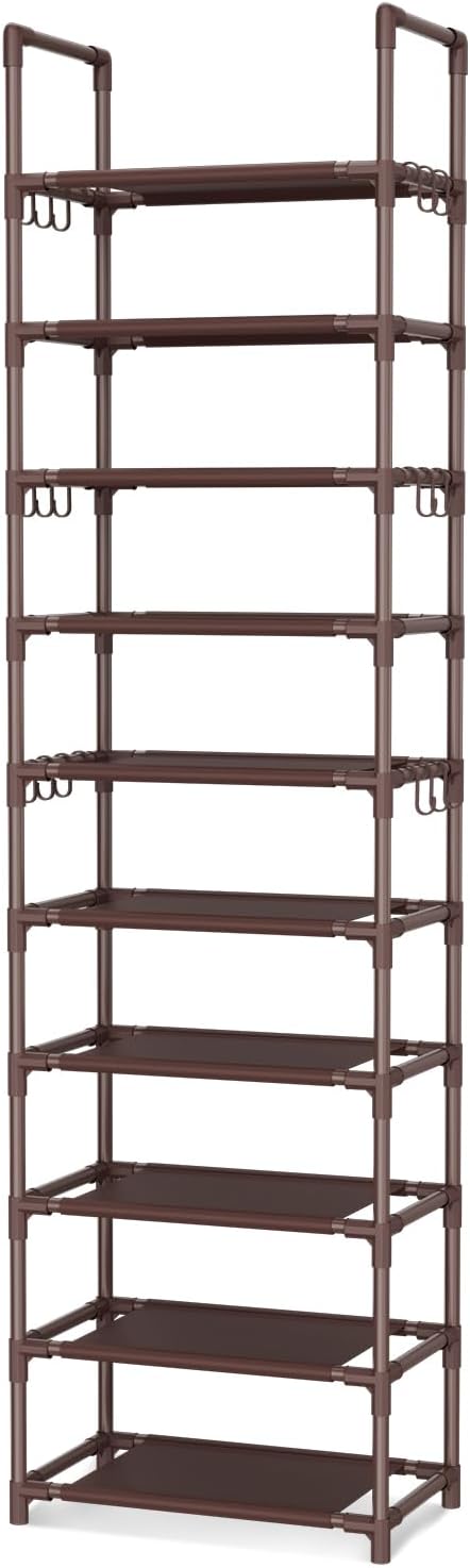 VTRIN 10 Tiers Tall Shoe Rack Holds 20-25 Pairs of Shoes Sturdy Vertical Shoe - Image 8