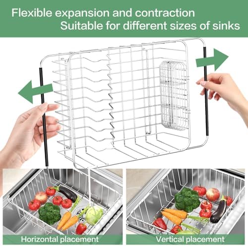 Large Expandable Stainless Steel Dish Drying Rack