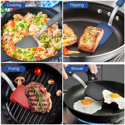 4 pcs Silicone Spatula, Heat Resistant Silicone Cookie Spatula Turner