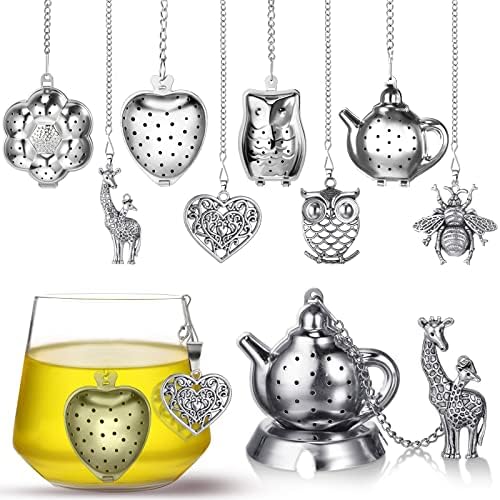 Cunhill 4 Sets Loose Tea Infusers, Stainless Steel Tea Steepers, Funny