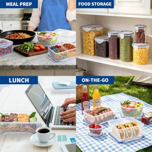 KIGI Small Food Storage Containers, BPA-Free Plastic, 4 Pack