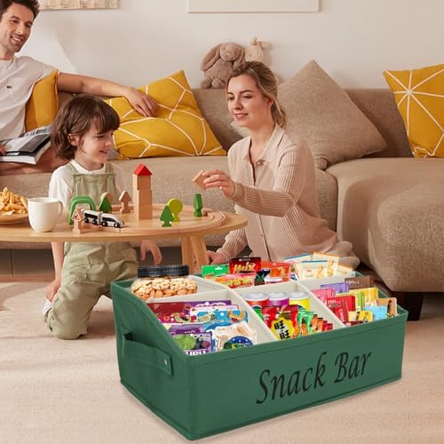 Snack Organizer for Countertop, Fabric Snack Bar Station with Handles