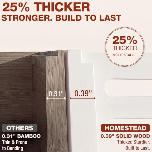 HOMESTEAD Stackable Solid Wood Storage Bins for Kitchen Pantry &