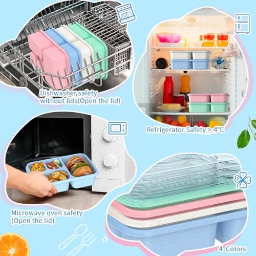Large Capacity Bento Box for Adults, 4-Piece Set – Stackable Lunch Box