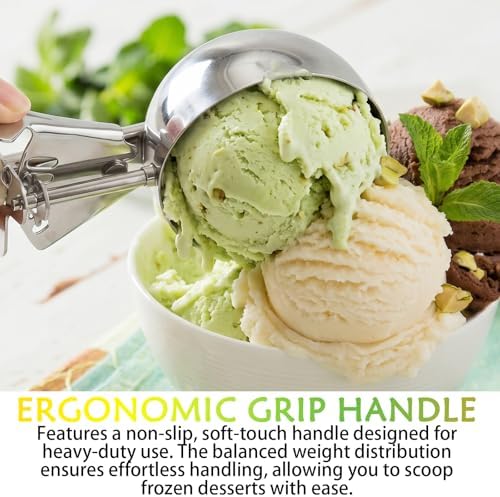 #6 Large Ice Cream Scoop with Trigger, 4.67oz, 18/8 Stainless Steel