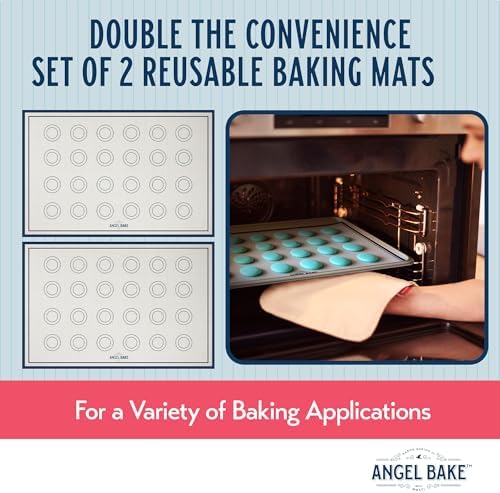 SAENA BAKING CO Silicone Baking Mat Set for Macarons – Non-Stick
