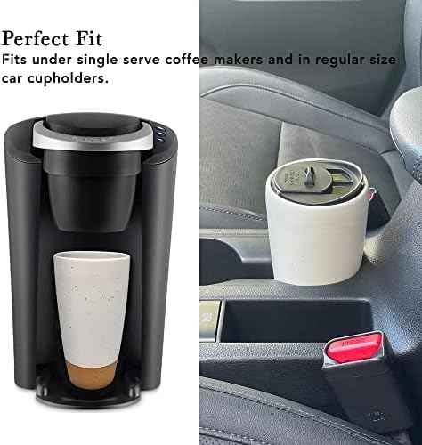 Mora Double Wall Ceramic Coffee Travel Mug with Lid, 14 oz, Portable