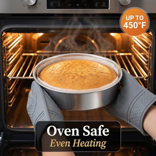Homikit 6 Inch Round Cake Pan Set of 2, Stainless Steel Smash Baking