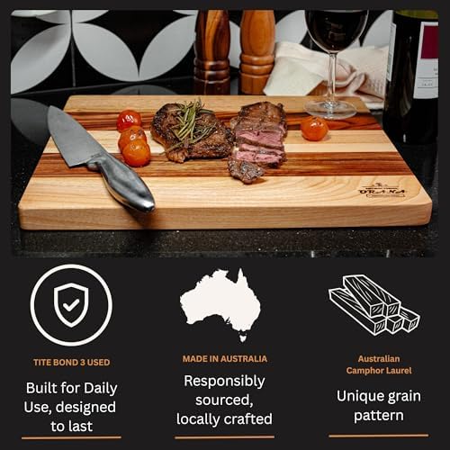Orana Camphor Laurel Wood Cutting Board, 24 x 15