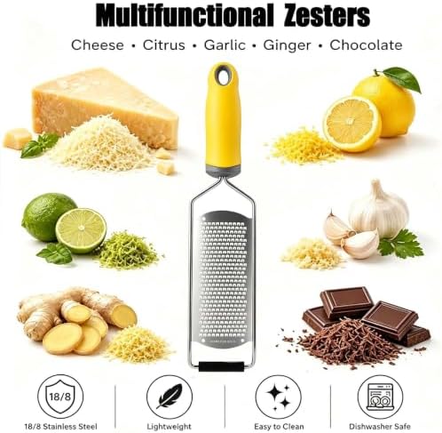Cheese Grater & Lemon Zester,Stainless Steel Hand Grater for Ginger