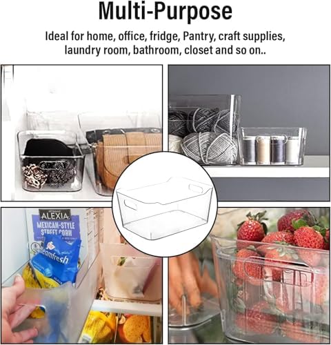 Clear Plastic Storage Bins for Kitchen Organization or Pantry