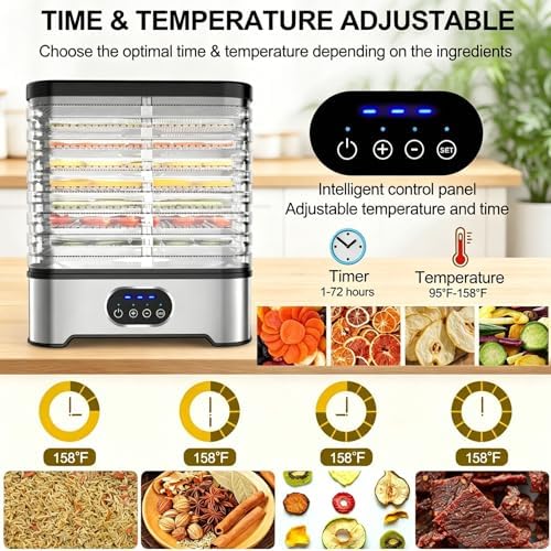 Food Dehydrator Machine, 5 Trays with 72H Timer