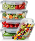 5-Pack 36oz Borosilicate Glass Food Storage Containers with Lids