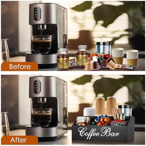 Coffee Bar Organizer with Adjustable Dividers