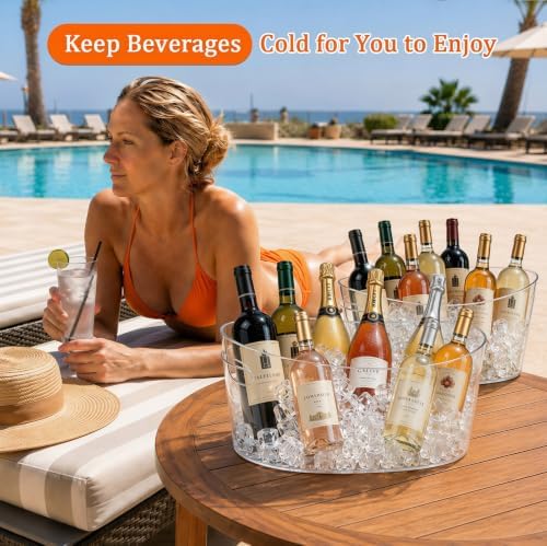 13.5L Ice Bucket 2 Pack Ice Buckets for Parties, Large Beverage Tub
