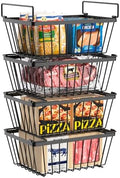 4 Pack Black Freezer Organizer Bins