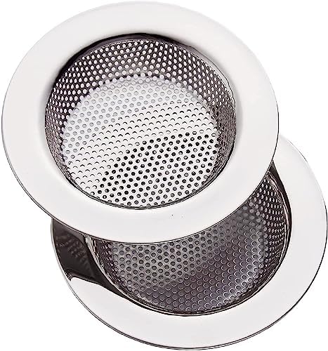 2-Pack Kitchen & Bathroom Sink Drain Strainers I 4.5 Inch Bathroom