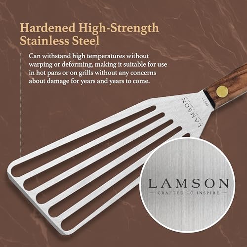 Lamson Slotted Fish Spatula – Flexible Stainless Steel Turner with