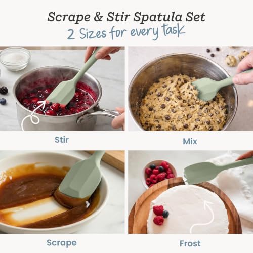 Starpack Silicone Rubber Spatula Set, 4-Piece, Sage Green