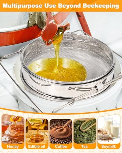 Stainless Steel Honey Strainer, Double Sieve Honey Filter, Honey