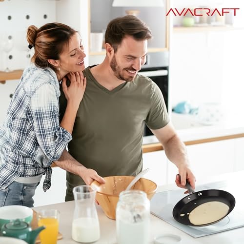 AVACRAFT 10 Inch PFAS-Free Ceramic Nonstick Crepe Pan