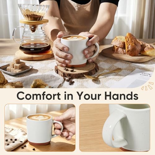 E-far Ceramic Coffee Mug Set of 4, 12oz Modern Coffee Cups, Multicolor