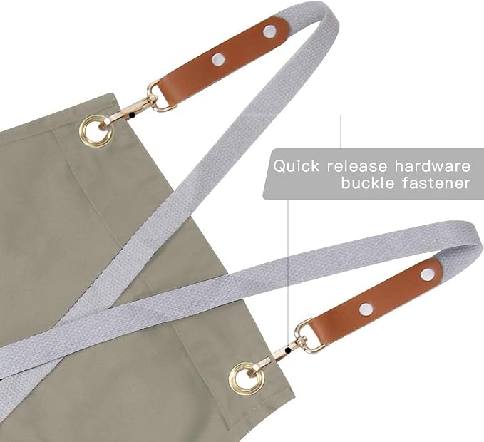 Mignongirl Chef Apron, Cross Back Apron - Image 3
