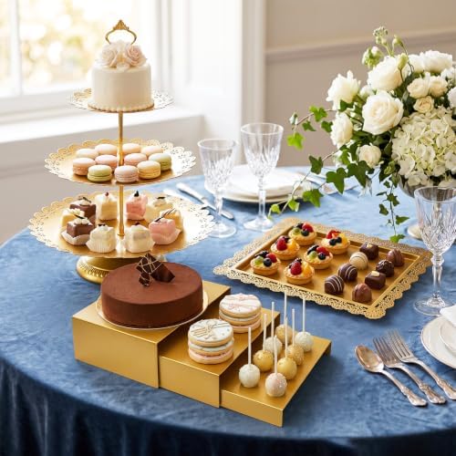 10 Pcs Gold Cake Stand Set Metal Cupcake Stands, Multiple Styles