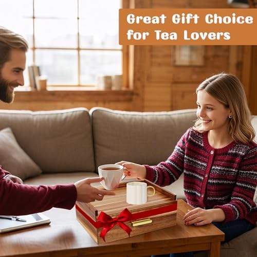 NANXITU Acacia Wood Tea Holder Organizer, Tea Box Organizer Storage