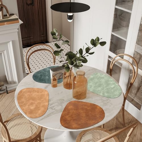 ADRIMER Oval Placemats Set of 4, 4 Colors, Heat Resistant 13x17