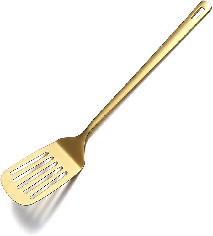 Gold Spatulas, Berglander Slotted Turner Titanium Gold Plating, Metal Turner by Berglander
