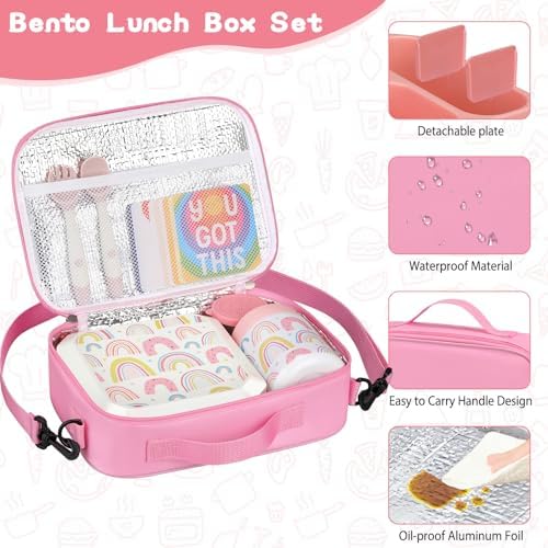 wiwens Bento Lunch Box for Kids with 12oz Soup Thermo Leak-Proof Lunch