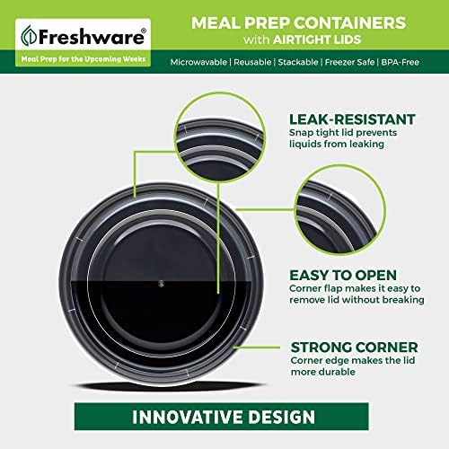 Freshware Meal Prep Bowl Containers [30 Pack] Plastic Bowls with Lids