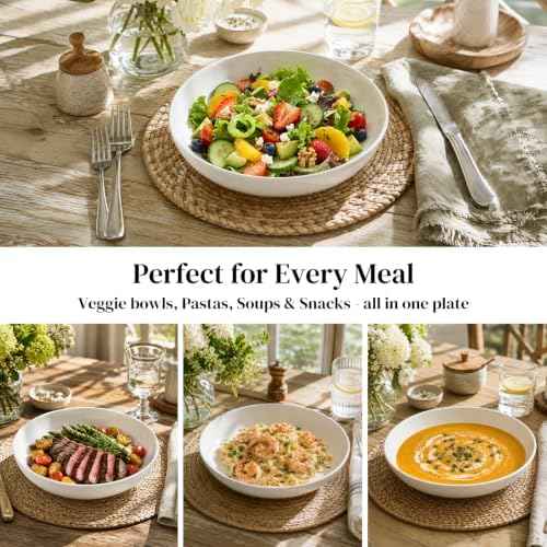 Y YHY 9.75" Large Pasta Bowls, 50 Ounces Big Salad Bowls, Ceramic