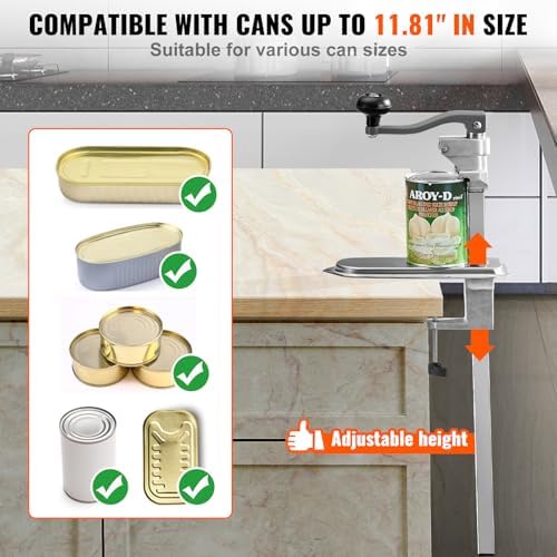 VEVOR Commercial Can Opener, Heavy-Duty Manual Tabletop Cans Opener