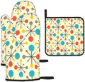 Mid Century Fifties Modern Atomic Retro Oven Mitts and Pot Holders