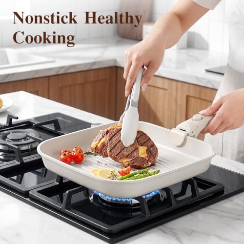 GIPP 18PCS Pots and Pans Set Non Stick Cookware Set with Detachable