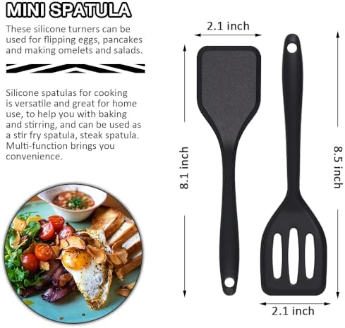 Silicone Mini Spatula 4PCS, Small Silicone Turners for Kitchen Use