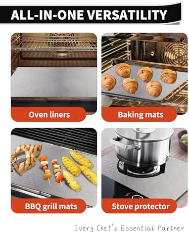 Oven Liners for Bottom of Oven - 2 Pack Large Heavy Duty Oven Mats