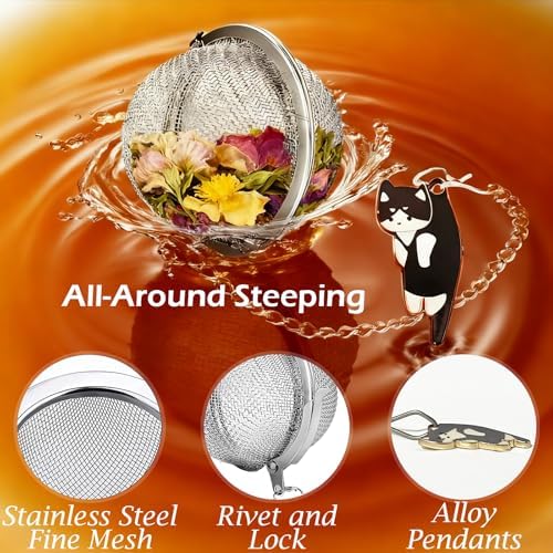 Cat Tea Infuser Set, 4-Pack Stainless Steel Loose Leaf Tea Balls with