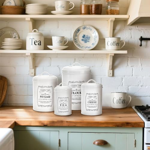 yarlung Set of 4 Kitchen Canisters with Airtight Lids, Coffee Tea