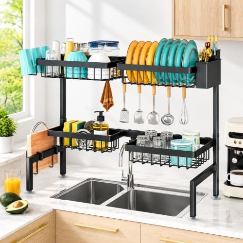 NestOrganix Over The Sink Dish Drying Rack, Dish Drying Rack for Kitchen