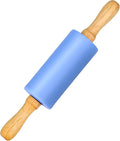 Mini Silicone Rolling Pin for Kids, Non-stick Surface Wood Handle, 9 Inch 1 by Honglida