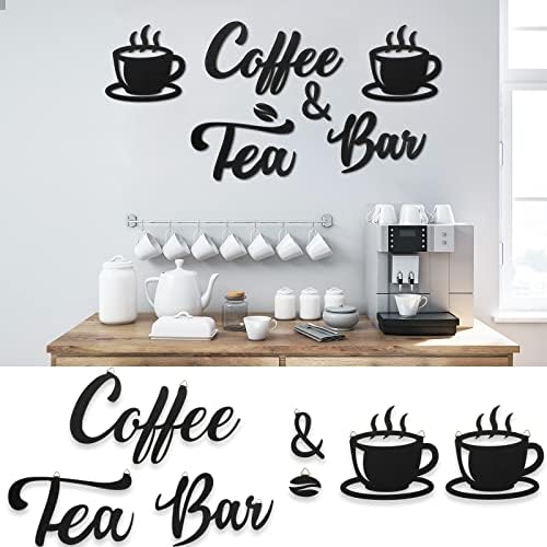 Queekay 7 Pieces Coffee Bar Sign Wall Decor for Kitchen Office