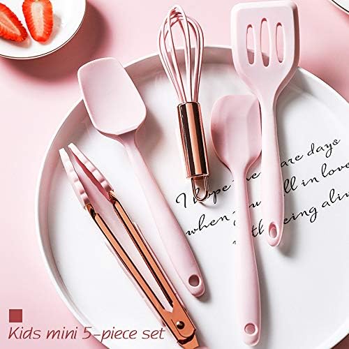 Collfa Rose Gold And Pink Kitchen Utensil Small Five-Piece Set Mini